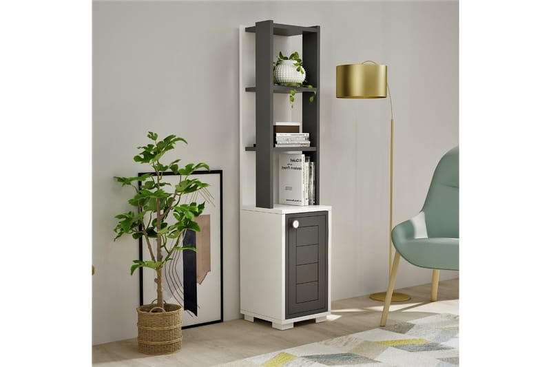 Anayurt Bogreol 29,6x21,6 cm Hvid/Antracit - Hanah Home - Opbevaring - Hylder & Reoler - Bogreol
