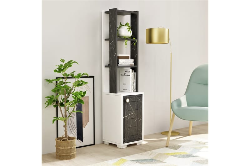 Anayurt Bogreol 29,6x21,6 cm Hvid/Sort - Hanah Home - Opbevaring - Hylder & Reoler - Bogreol