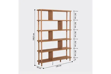 Andifli Bogreol 120x168,5 cm - Brun - Opbevaring - Hylder & Reoler - Bogreol