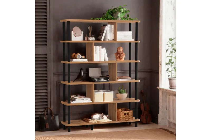 Andifli Bogreol 120x168,5 cm - Sort - Opbevaring - Hylder & Reoler - Bogreol