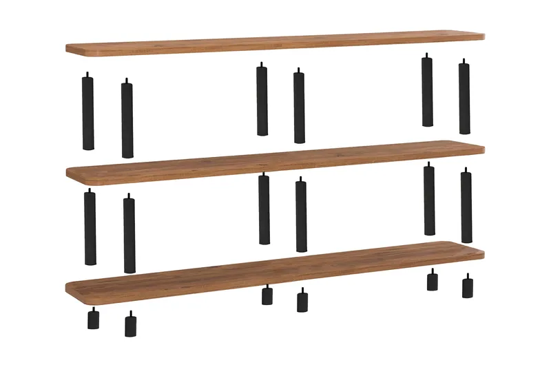 Andifli Bogreol 150x74,9 cm - Sort - Opbevaring - Hylder & Reoler - Bogreol