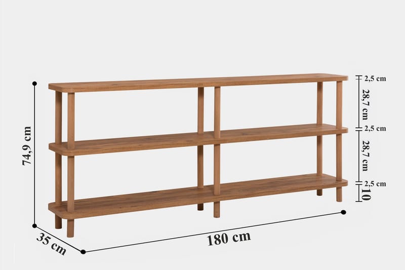 Andifli Bogreol 180x74,9 cm - Grøn - Bogreol