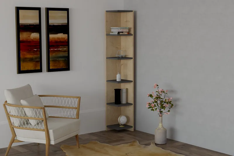 Andifli Bogreol 25x160 cm - Blå - Opbevaring - Hylder & Reoler - Bogreol