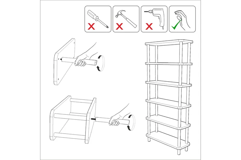 Andifli Bogreol 80x168,5 cm - Sort - Opbevaring - Hylder & Reoler - Bogreol