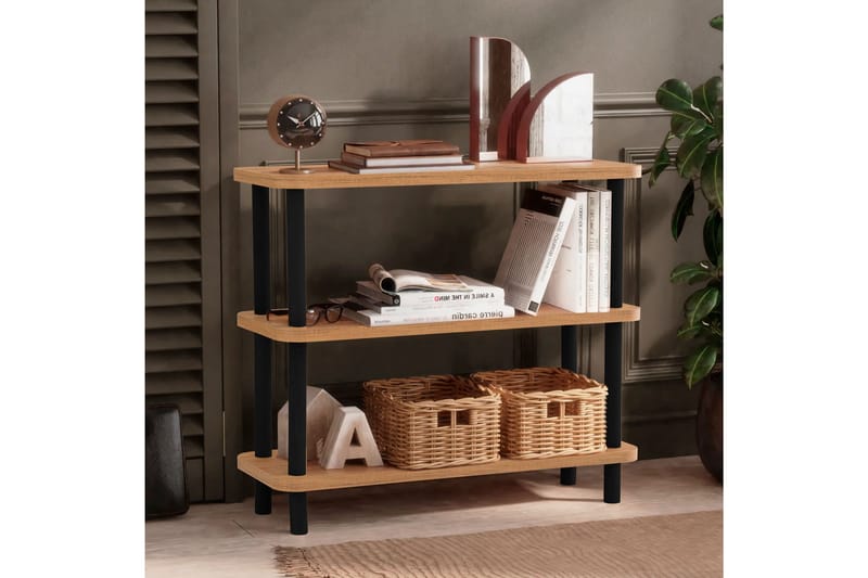 Andifli Bogreol 80x75 cm - Sort - Opbevaring - Hylder & Reoler - Bogreol