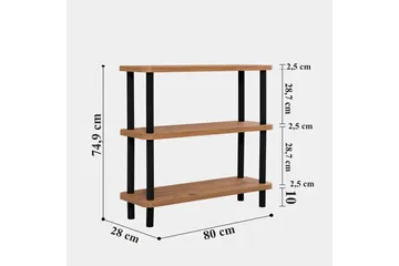 Andifli Bogreol 80x75 cm - Sort - Opbevaring - Hylder & Reoler - Bogreol