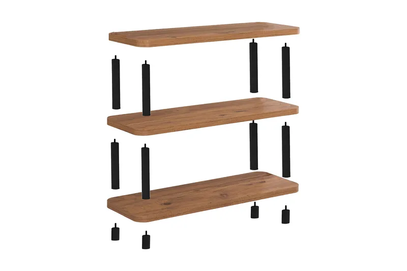 Andifli Bogreol 80x75 cm - Sort - Opbevaring - Hylder & Reoler - Bogreol