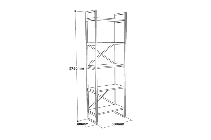 Aobrey Bogreol 58 cm - Marmor/Guld - Opbevaring - Hylder & Reoler - Bogreol