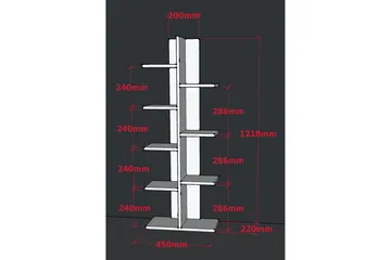 Asillane Bogreol 45 cm i Malet Træ - Hvid - Opbevaring - Hylder & Reoler - Bogreol