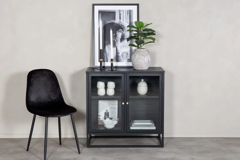 Bakal Bogreol 85 cm i Glas og Metal - Sort - Opbevaring - Hylder & Reoler - Bogreol