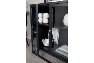 Bakal Bogreol 85 cm i Glas og Metal - Sort - Opbevaring - Hylder & Reoler - Bogreol