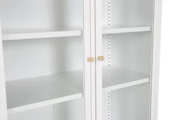 Bakal Bogreol med Låger 80 cm i Glas og Metal - Hvid - Opbevaring - Hylder & Reoler - Bogreol