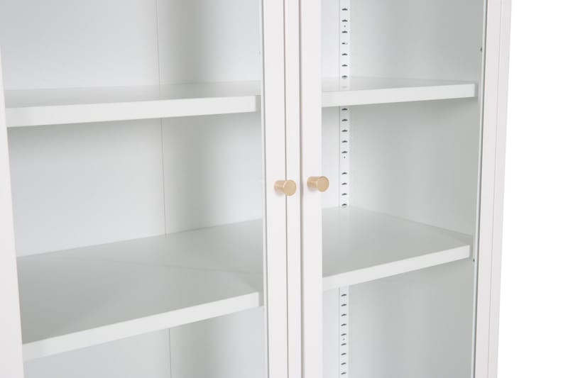 Bakal Bogreol med Låger 80 cm i Glas og Metal - Hvid - Opbevaring - Hylder & Reoler - Bogreol