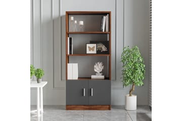 Barrock Bogreol 63,6 cm i Træ med Teaklook - Teak|Antracit - Opbevaring - Hylder & Reoler - Bogreol