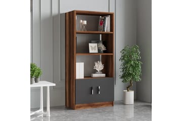 Barrock Bogreol 63,6 cm i Træ med Teaklook - Teak|Antracit - Opbevaring - Hylder & Reoler - Bogreol