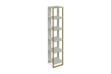 Bascle Bogreol 31 cm i Træ med Metalramme - Hvid - Opbevaring - Hylder & Reoler - Bogreol