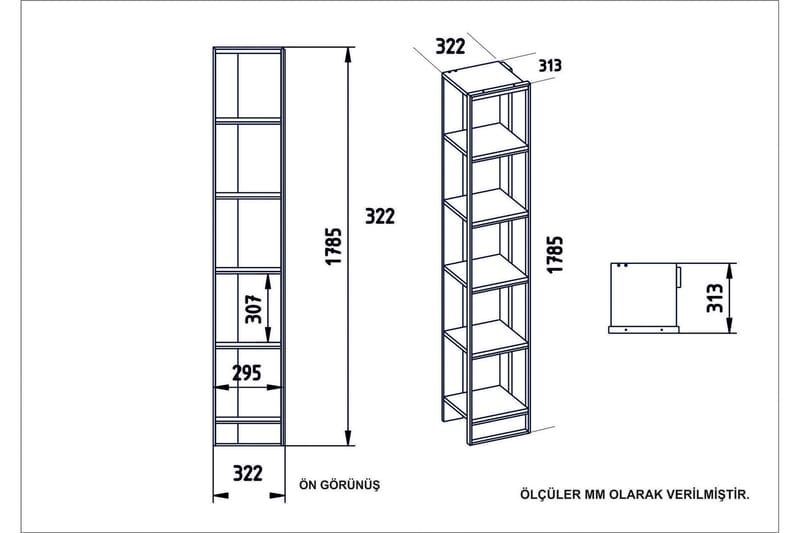 Bascle Bogreol 32 cm - Guld|Hvid - Opbevaring - Hylder & Reoler - Bogreol