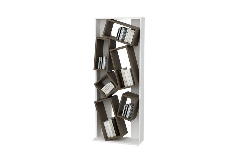 Bogreol Bloemendal Hvid / Valnød, Brun/Hvid