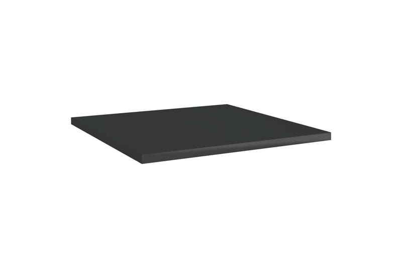 Boghylder 8 stk. 40x40x1,5 cm spånplade sort højglans - Sort - Bogreol
