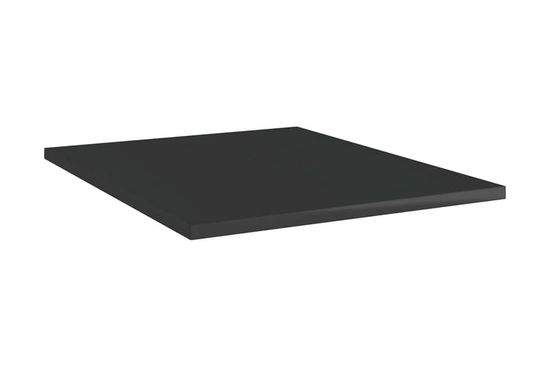 Boghylder 8 stk. 40x50x1,5 cm spånplade sort højglans - Sort - Bogreol