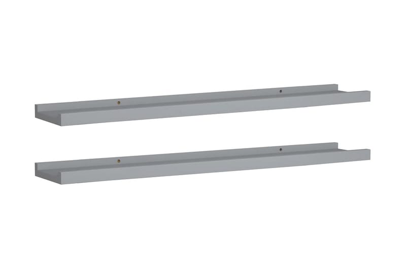 billedhylder 2 stk. 80x9x3 cm MDF grå - Grå - Opbevaring - Hylder & Reoler - Bogreol - Bogliste