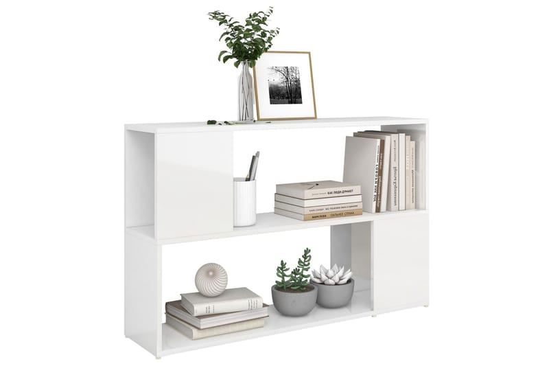 bogreol 100x24x63 cm spånplade hvid højglans - Hvid - Opbevaring - Hylder & Reoler - Bogreol
