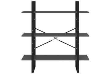 bogreol 100x30x105 cm spånplade grå - Grå - Opbevaring - Hylder & Reoler - Bogreol