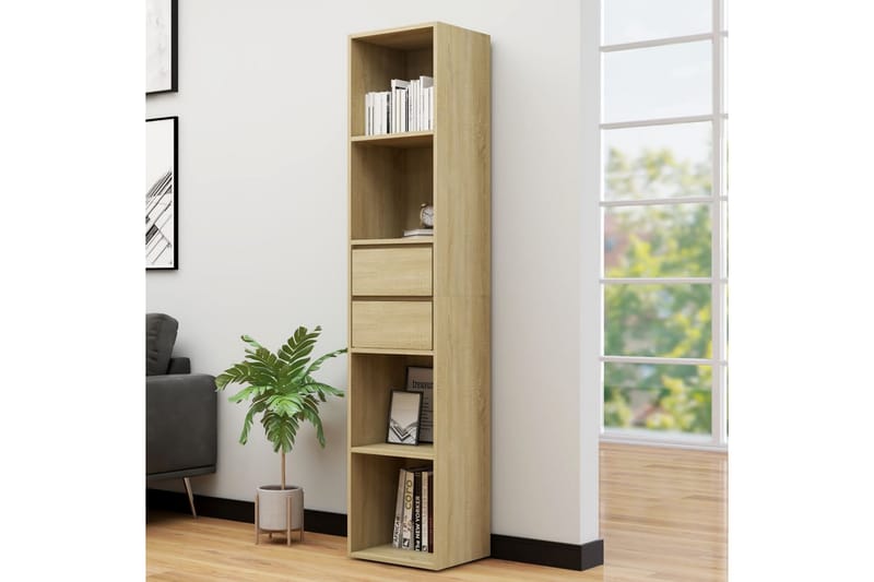 Bogreol 36X30X171 cm Spånplade Sonoma-Eg - Opbevaring - Hylder & Reoler - Bogreol