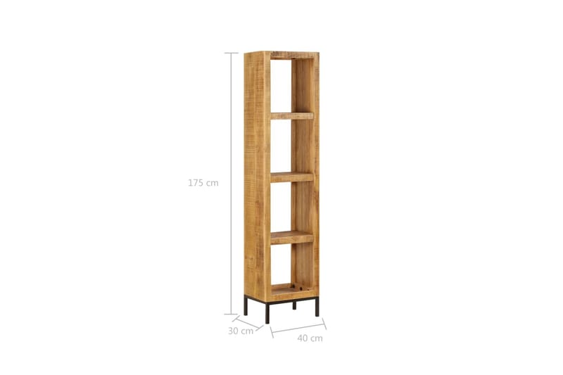 Bogreol 40 X 30 X 175 Cm Massivt Mangotræ - Brun - Opbevaring - Hylder & Reoler - Bogreol