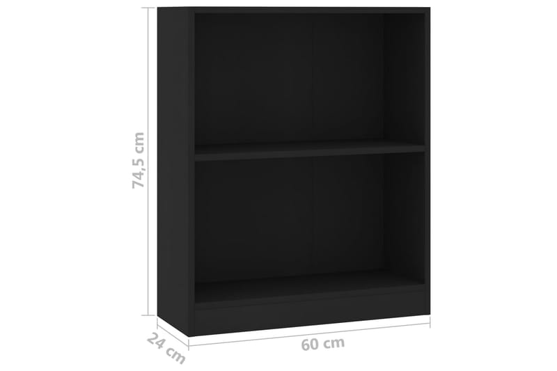 Bogreol 60 X 24 X 74,5 Cm Spånplade Sort - Sort - Bogreol