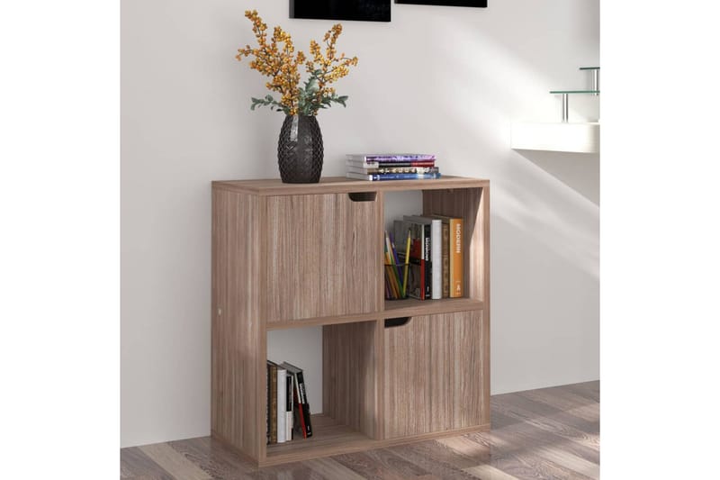 bogreol 60x27,5x59,5 cm spånplade grå sonoma-eg - Brun - Opbevaring - Hylder & Reoler - Bogreol