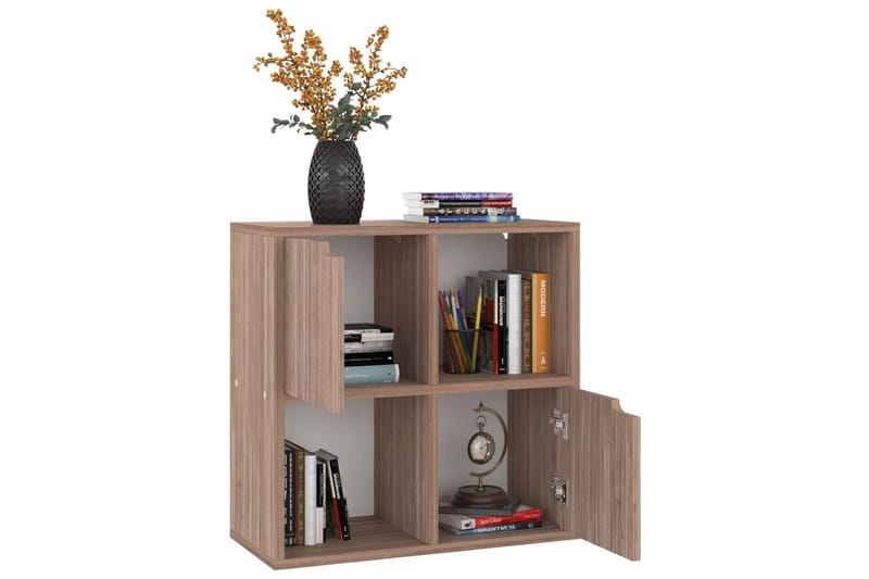 bogreol 60x27,5x59,5 cm spånplade grå sonoma-eg - Brun - Opbevaring - Hylder & Reoler - Bogreol