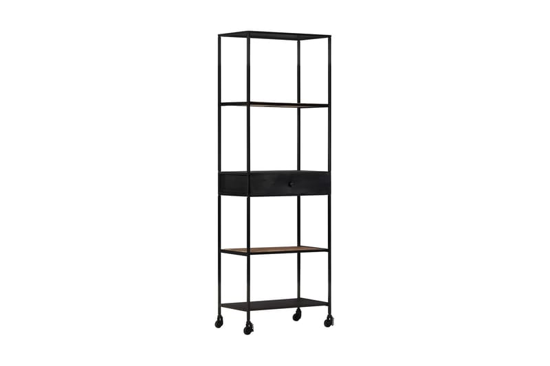 bogreol 60x35x180 cm ru mangotræ og jern - Brun - Opbevaring - Hylder & Reoler - Bogreol