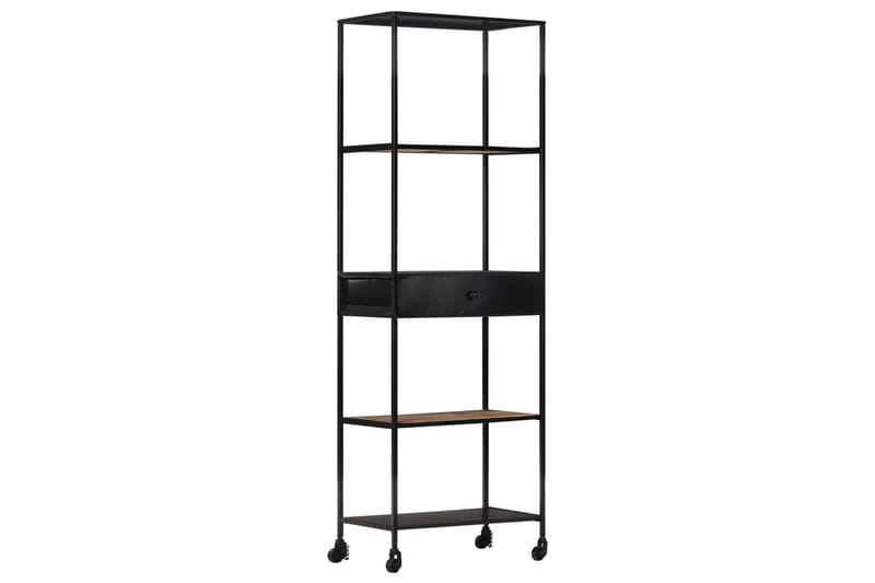 bogreol 60x35x180 cm ru mangotræ og jern - Brun - Opbevaring - Hylder & Reoler - Bogreol