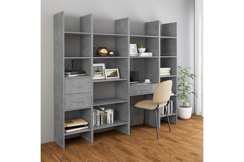 bogreol 60x35x180 cm spånplade betongrå - Grå - Opbevaring - Hylder & Reoler - Bogreol