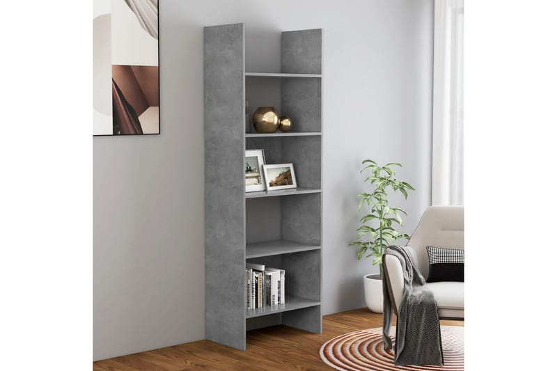 bogreol 60x35x180 cm spånplade betongrå - Grå - Opbevaring - Hylder & Reoler - Bogreol