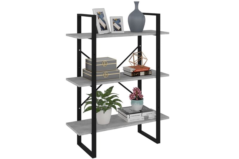 bogreol 80x30x105 cm spånplade betongrå - Grå - Opbevaring - Hylder & Reoler - Bogreol