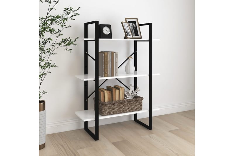 bogreol 80x30x105 cm spånplade hvid - Sort - Opbevaring - Hylder & Reoler - Bogreol