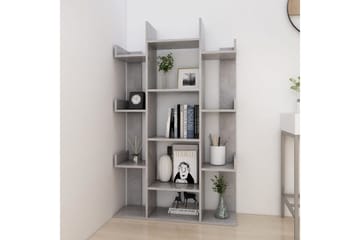 bogreol 86x25,5x140 cm spånplade betongrå - Grå - Opbevaring - Hylder & Reoler - Bogreol