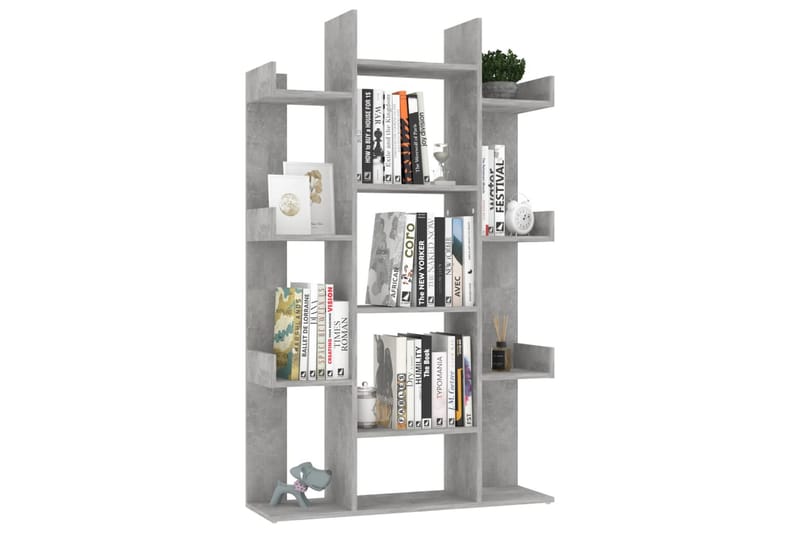 bogreol 86x25,5x140 cm spånplade betongrå - Grå - Opbevaring - Hylder & Reoler - Bogreol