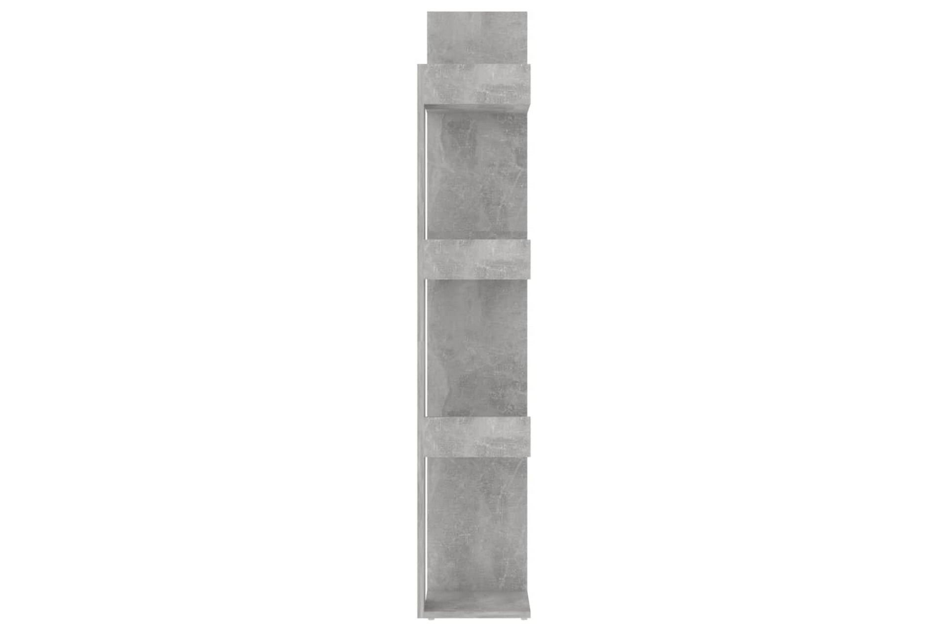 bogreol 86x25,5x140 cm spånplade betongrå - Grå - Opbevaring - Hylder & Reoler - Bogreol