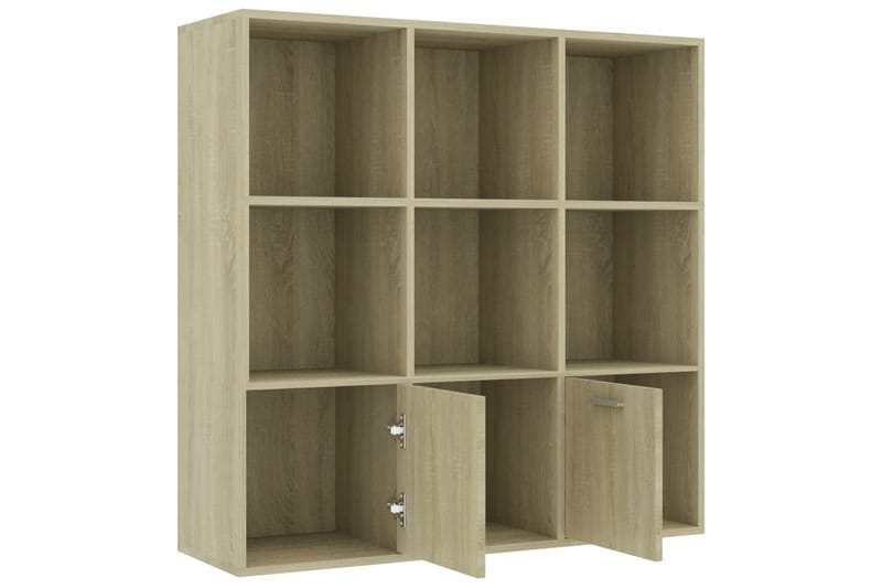 Bogreol 98x30x98 cm Spånplade Sonoma-Eg - Brun - Bogreol