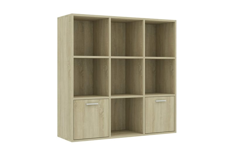 Bogreol 98x30x98 cm Spånplade Sonoma-Eg - Brun - Bogreol