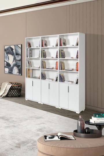 Bogreol Hanah Home Evora Wide (180 x 187 x 30 cm) Hvid - Hvid - Opbevaring - Hylder & Reoler - Bogreol