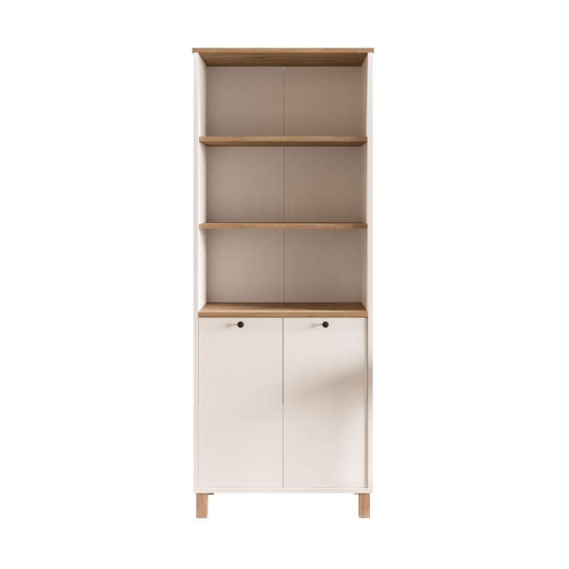 Bogreol Hanah Home Nord (69,5 x 180 x 32 cm) Hvid eg, Hvid og eg