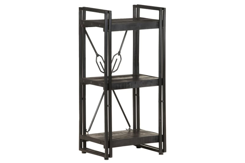 bogreol m. 3 hylder 40x30x80 cm massivt mangotræ sort - Sort - Opbevaring - Hylder & Reoler - Bogreol