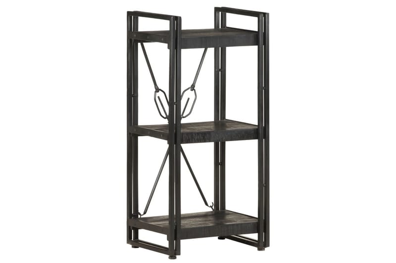 bogreol m. 3 hylder 40x30x80 cm massivt mangotræ sort - Sort - Opbevaring - Hylder & Reoler - Bogreol