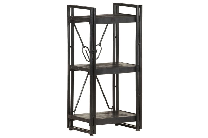 bogreol m. 3 hylder 40x30x80 cm massivt mangotræ sort - Sort - Opbevaring - Hylder & Reoler - Bogreol