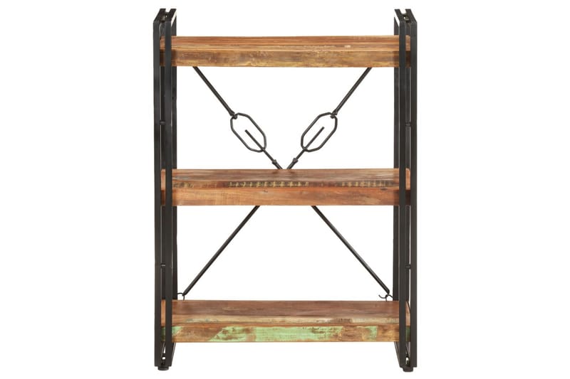 bogreol m. 3 hylder 60x30x80 cm massivt genbrugstræ - Flerfarvet - Opbevaring - Hylder & Reoler - Bogreol