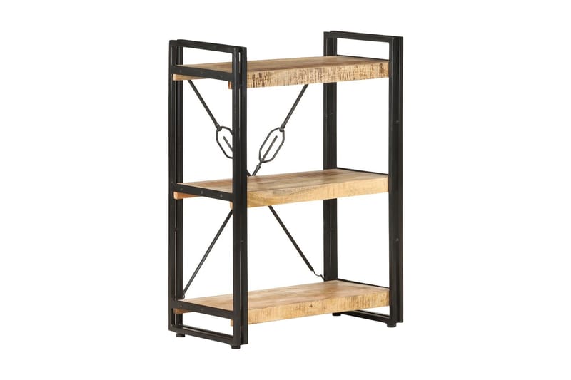 bogreol m. 3 hylder 60x30x80 cm massivt mangotræ - Brun - Opbevaring - Hylder & Reoler - Bogreol